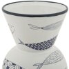 Mauro Ferretti vaso pesce alto Ø 14x38,5 cm bianco blu