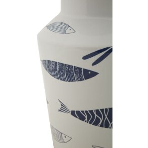 Mauro Ferretti vaso pesce doppio Ø 14x34 cm bianco blu