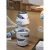 Mauro Ferretti vaso pesce doppio Ø 14x34 cm bianco blu