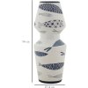 Mauro Ferretti vaso pesce doppio Ø 14x34 cm bianco blu