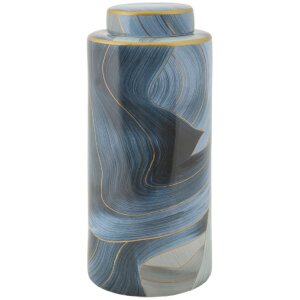 Mauro Ferretti Vaso Elegant Ø 15x34 cm blu oro con...