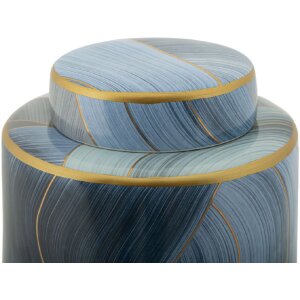 Mauro Ferretti Vaso Elegant Ø 15x34 cm blu oro con coperchio