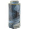 Mauro Ferretti Vaso Elegant Ø 15x34 cm blu oro con coperchio