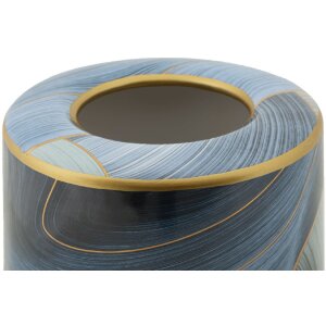 Mauro Ferretti Vaso Elegant Ø 15x24 cm blu oro con coperchio