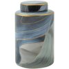 Mauro Ferretti Vaso Elegant Ø 15x24 cm blu oro con coperchio