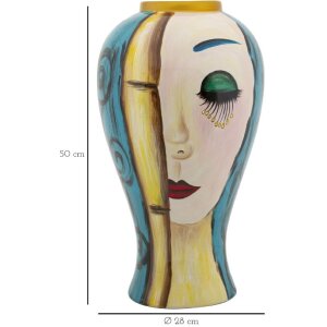 Mauro Ferretti vaso art face Ø 28x50 cm multicolore