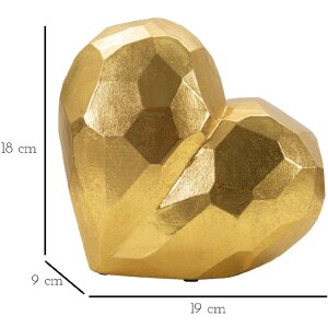 Mauro Ferretti vaso cuore 19x9x18 cm oro