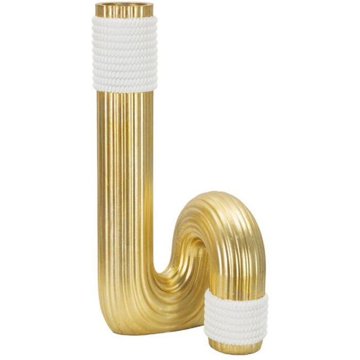 Mauro Ferretti Vaso Bann Grande 15,3x13x30,5 cm bianco oro