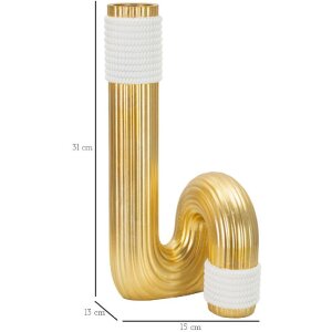 Mauro Ferretti Vaso Bann Grande 15,3x13x30,5 cm bianco oro