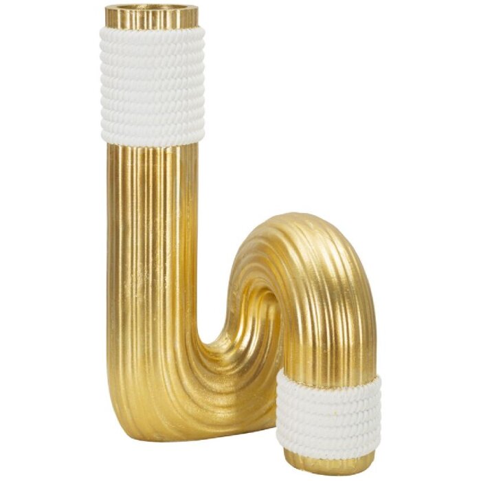Mauro Ferretti Vaso Bann Grande 14,5x13x25 cm bianco oro