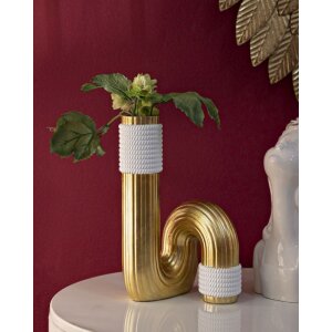 Mauro Ferretti Vaso Bann Grande 14,5x13x25 cm bianco oro
