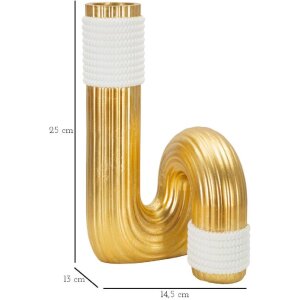 Mauro Ferretti Vaso Bann Grande 14,5x13x25 cm bianco oro