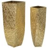 Mauro Ferretti set di vasi Squer 2pcs 34x34x90 cm 25x25x78 cm oro
