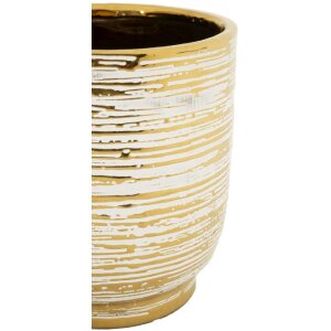 Mauro Ferretti set di vasi da fiori Melodie 2 pezzi Ø 23x24 cm e Ø 17,5x19 cm oro bianco