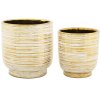 Mauro Ferretti set di vasi da fiori Melodie 2 pezzi Ø 23x24 cm e Ø 17,5x19 cm oro bianco