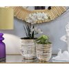Mauro Ferretti set di vasi da fiori Melodie 2 pezzi Ø 23x24 cm e Ø 17,5x19 cm oro bianco