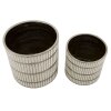 Mauro Ferretti set di vasi Ray 2 pezzi Ø 22,5x24 cm e Ø 18x19 cm bianco argento