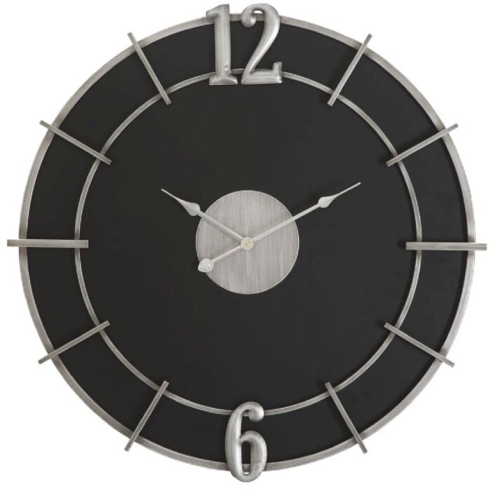 Mauro Ferretti orologio da parete Silver Glam Ø60x4,5 cm nero argento