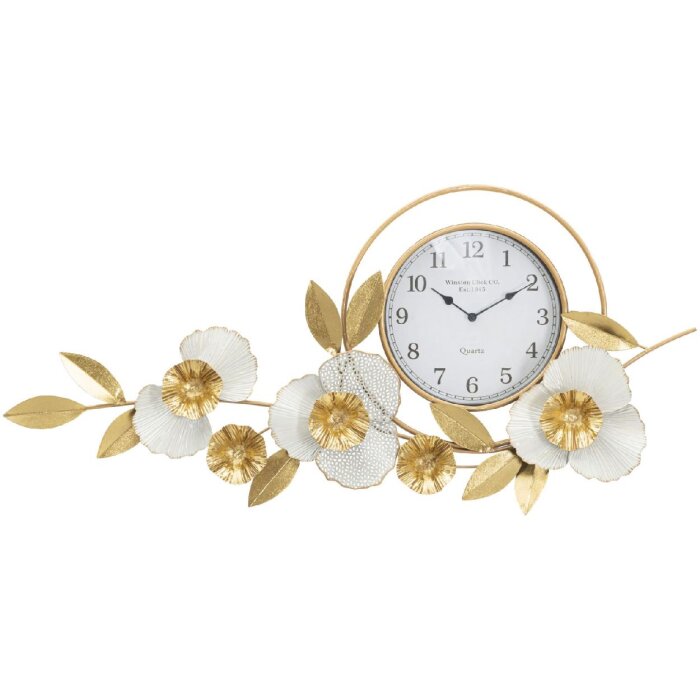 Orologio da parete Mauro Ferretti flow 92,5x8x45,5 cm bianco oro