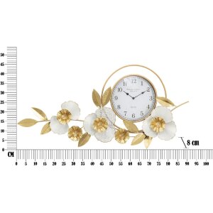 Orologio da parete Mauro Ferretti flow 92,5x8x45,5 cm bianco oro