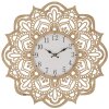 Orologio da parete Mauro Ferretti intaglio Ø 60x4,5 cm colore naturale bianco