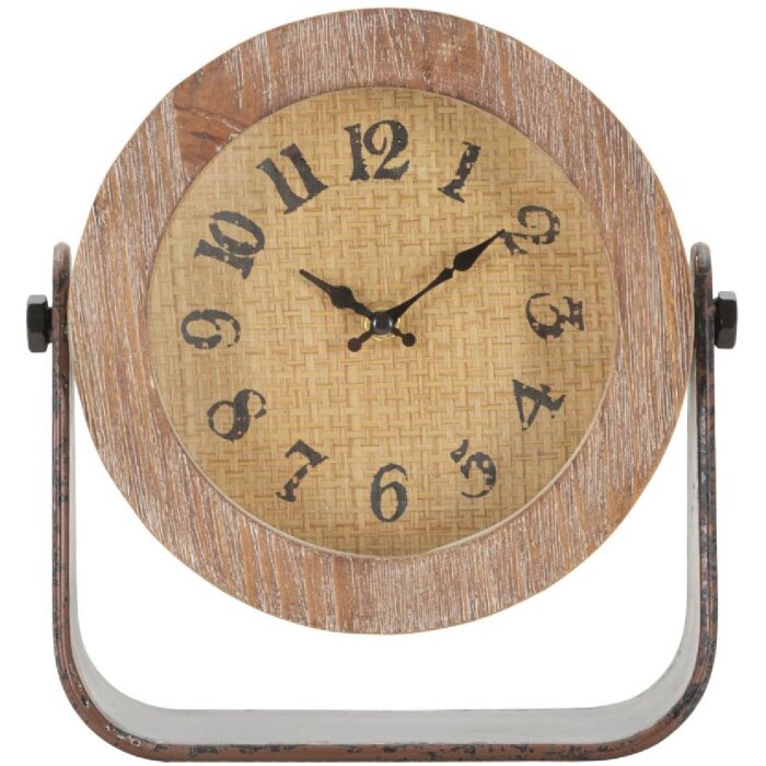 Mauro Ferretti orologio da tavolo rotondo 23,5x7x24 cm marrone