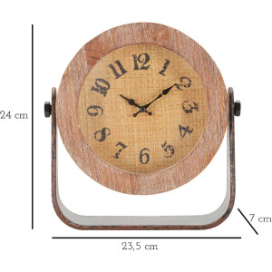 Mauro Ferretti orologio da tavolo rotondo 23,5x7x24 cm marrone