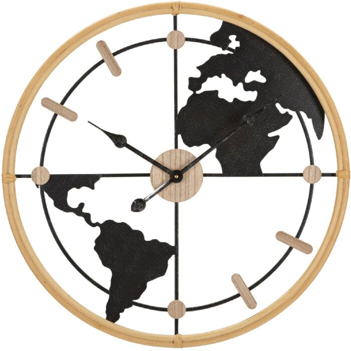 Mauro Ferretti orologio da parete world Ø 60x5 cm marrone nero
