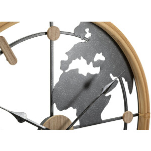 Mauro Ferretti orologio da parete world Ø 60x5 cm marrone nero