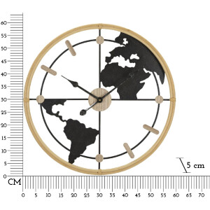 Mauro Ferretti orologio da parete world Ø 60x5 cm marrone nero