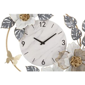 Mauro Ferretti orologio da parete fiori 64x8x64 cm bianco grigio