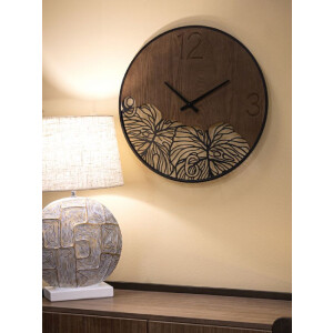 Mauro Ferretti orologio da parete quadrante in legno Ø 60x2 cm marrone nero