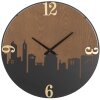 Mauro Ferretti orologio da parete city Ø 60x2 cm nero marrone