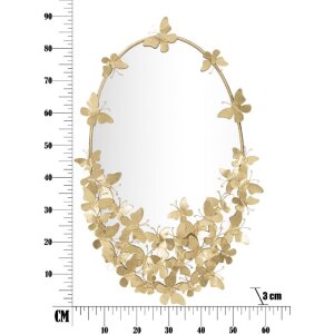 Mauro Ferretti specchio da parete ovale farfalla 59x3x89,5 cm oro