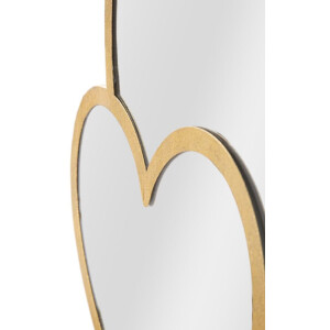 Mauro Ferretti specchio da parete doppio cuore 65x2x50 cm oro