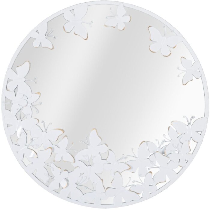 Mauro Ferretti specchio da parete bianco farfalla Ø 62,5x2,3 cm bianco