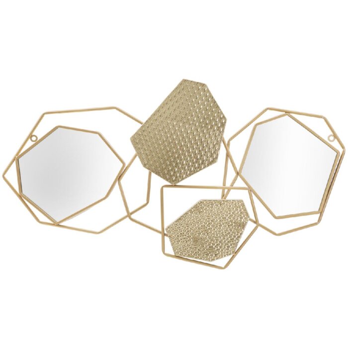 Mauro Ferretti specchio da parete in pietra 91x4x52 cm oro