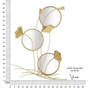 Mauro Ferretti specchio da parete triplo flusso 65x8x88 cm oro