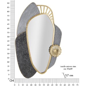 Mauro Ferretti specchio da parete Art 55,9x5,7x90,8 cm grigio oro