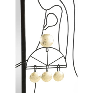 Mauro Ferretti specchio da parete Eleanor 64,8x3,8x85 cm nero