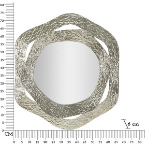 Mauro Ferretti specchio da parete Aury 66x6x75 cm argento
