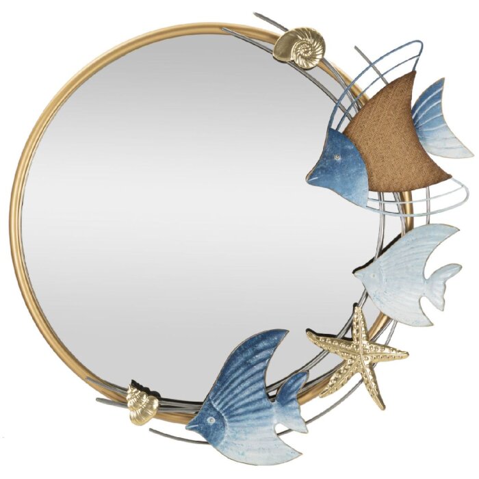 Mauro Ferretti specchio da parete marine 68x5x67 cm blu color oro