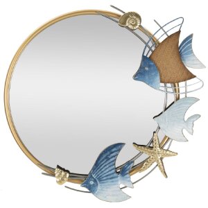 Mauro Ferretti specchio da parete marine 68x5x67 cm blu color oro
