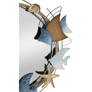Mauro Ferretti specchio da parete marine 68x5x67 cm blu color oro