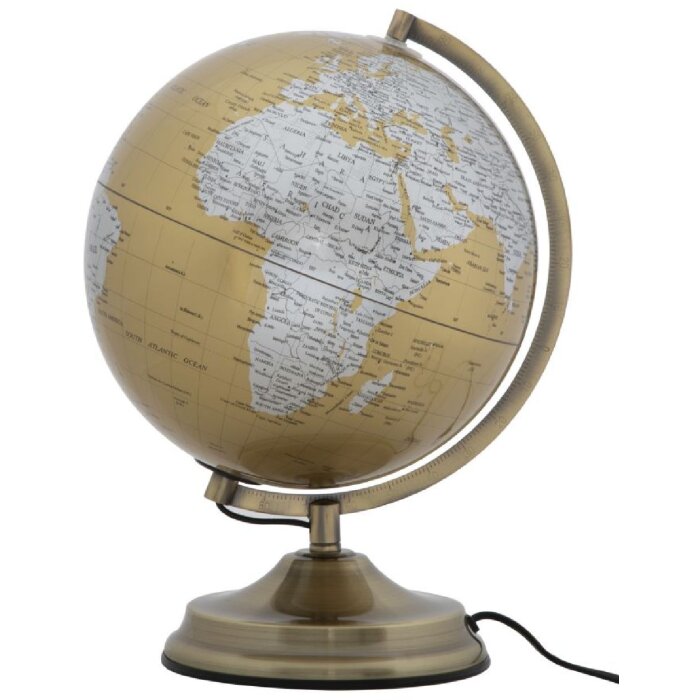 Mauro Ferretti Globo arancione con luce Ø 25x38 cm oro argento