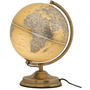 Mauro Ferretti Globo arancione con luce Ø 25x38 cm oro argento