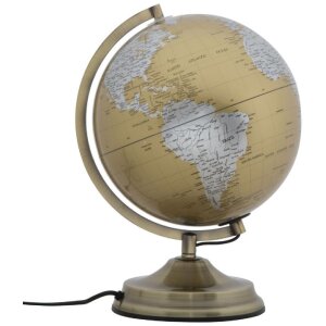 Mauro Ferretti Globo arancione con luce Ø 25x38 cm oro argento