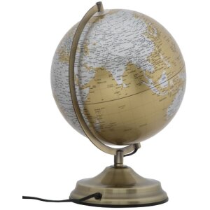 Mauro Ferretti Globo arancione con luce Ø 25x38 cm oro argento