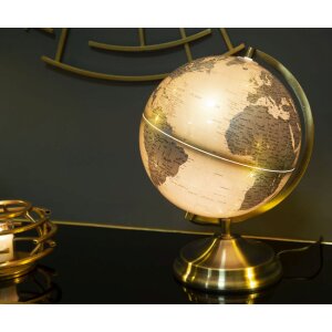 Mauro Ferretti Globo arancione con luce Ø 25x38 cm oro argento
