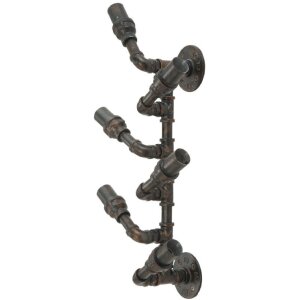 Mauro Ferretti portabottiglie da parete Manhattan 6 posti 27x15x55 cm rame nero